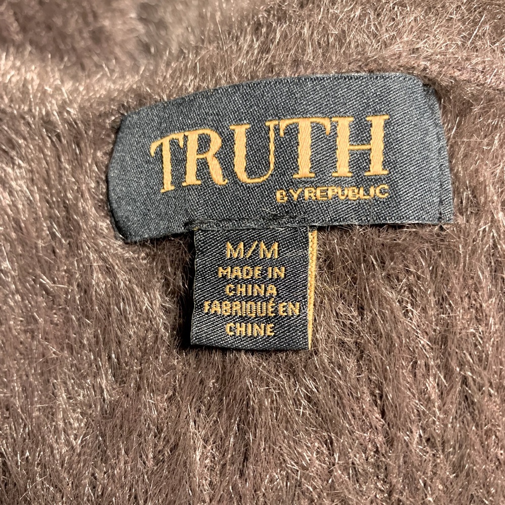 Truth by Republic Teddy Bear Brown Button-Up Cardigan M - Picture 3 of 4